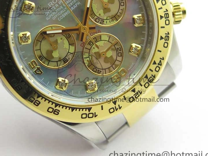 MiroTime 0520 Daytona 116520 SS YG UBF Best Edition Ice Blue MOP Crystal Markers Dial on SS YG Bracelet A Casual 2936